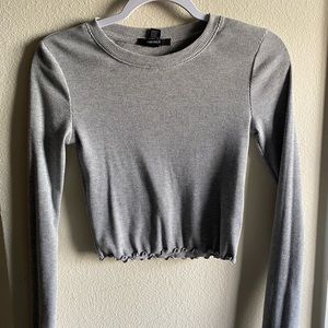 Ribbed Long Sleeve Crop Top